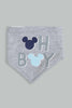 Redtag-Grey-And-White-Mickey-Mouse-4-Piece-Pack-Gift-Box-Gift-Sets-Baby-0 to 12 Months