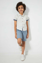 Load image into Gallery viewer, Redtag-White-Patterned-Aop-Short-Sleeve-Shirt-Casual-Shirts-Boys-2 to 8 Years
