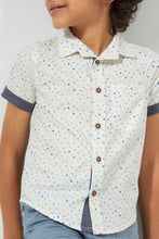 Load image into Gallery viewer, Redtag-White-Patterned-Aop-Short-Sleeve-Shirt-Casual-Shirts-Boys-2 to 8 Years
