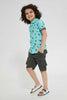 Redtag-Light-Blue-Dino-Aop-Short-Sleeve-Shirt-Casual-Shirts-Boys-2 to 8 Years