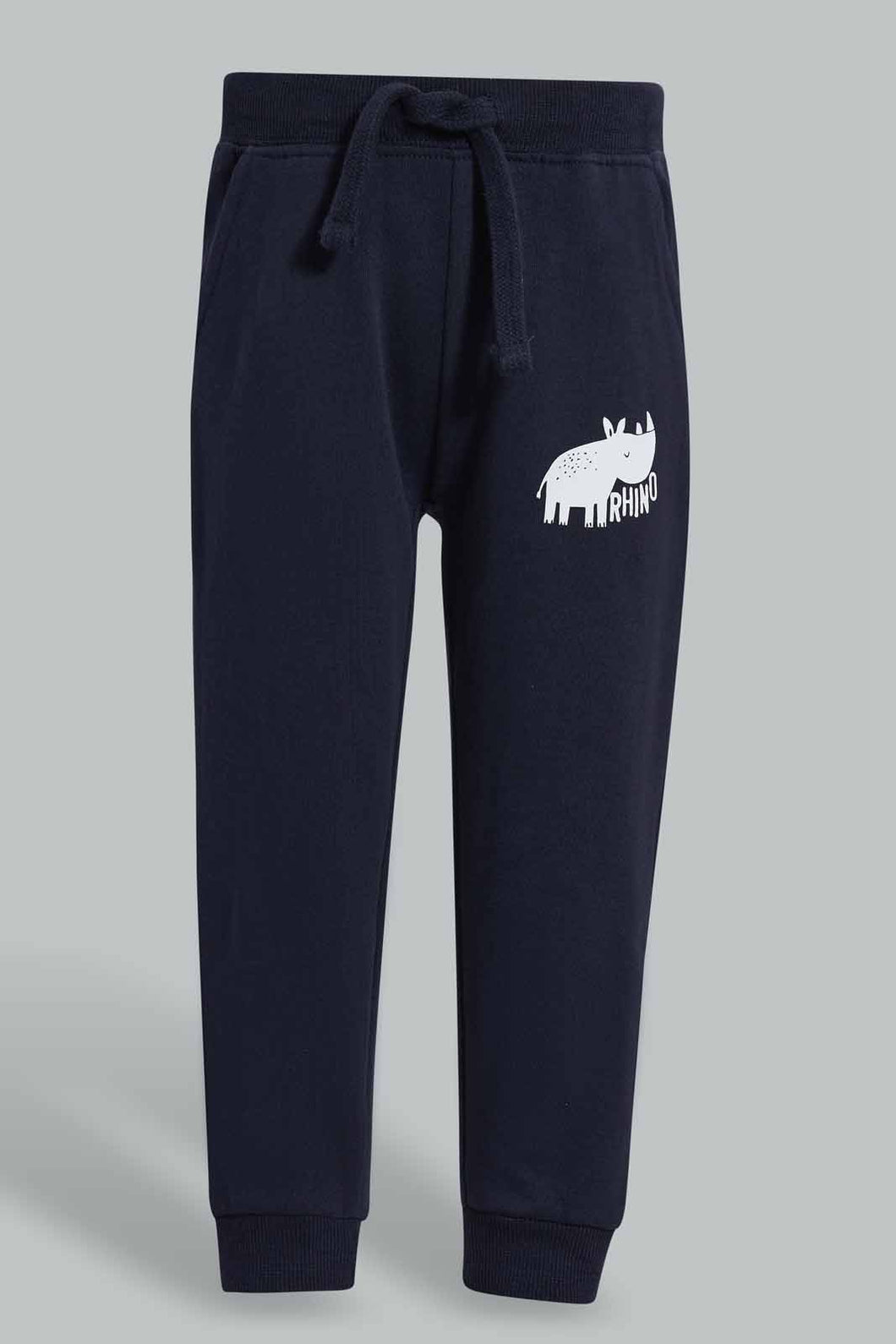 Redtag-Navy-Active-Pant-Joggers-Infant-Boys-3 to 24 Months