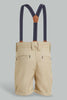 Redtag-Biege-Linen-Suspender-Trouser-Short-Chino-Shorts-Infant-Boys-3 to 24 Months