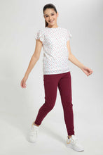 Load image into Gallery viewer, Redtag-Burgundy-Basic-Track-Pant-Joggers-Senior-Girls-9 to 14 Years
