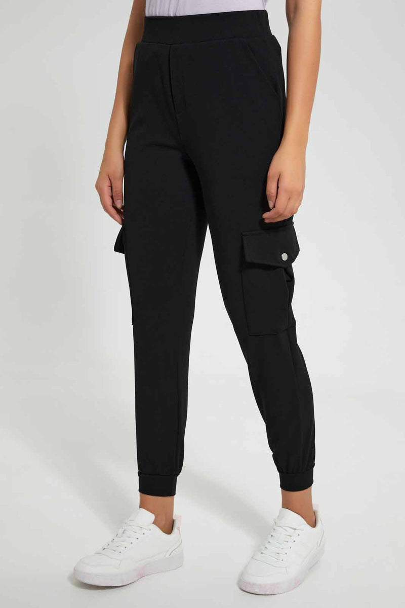 Redtag-Black-Utility-Jogger-Pants-Jogger-Fit-Women's-