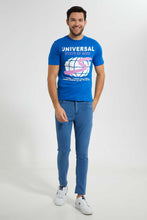 تنزيل الصورة على معرض الصور، Redtag-Blue-Graphic-T-Shirt-Graphic-T-Shirts-Men&#39;s-
