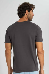 Redtag-Grey-Graphic-T-Shirt-Category:T-Shirts,-Colour:Dark-Grey,-Filter:Men's-Clothing,-Men-T-Shirts,-New-In,-New-In-Men-APL,-Non-Sale,-RMD-add,-S22C,-Section:Men,-TBL-Men's-