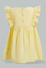 Load image into Gallery viewer, Redtag-Yellow-Smocking-Yoke-Flutter-Sleeves-Dress-Dresses-Infant-Girls-3 to 24 Months
