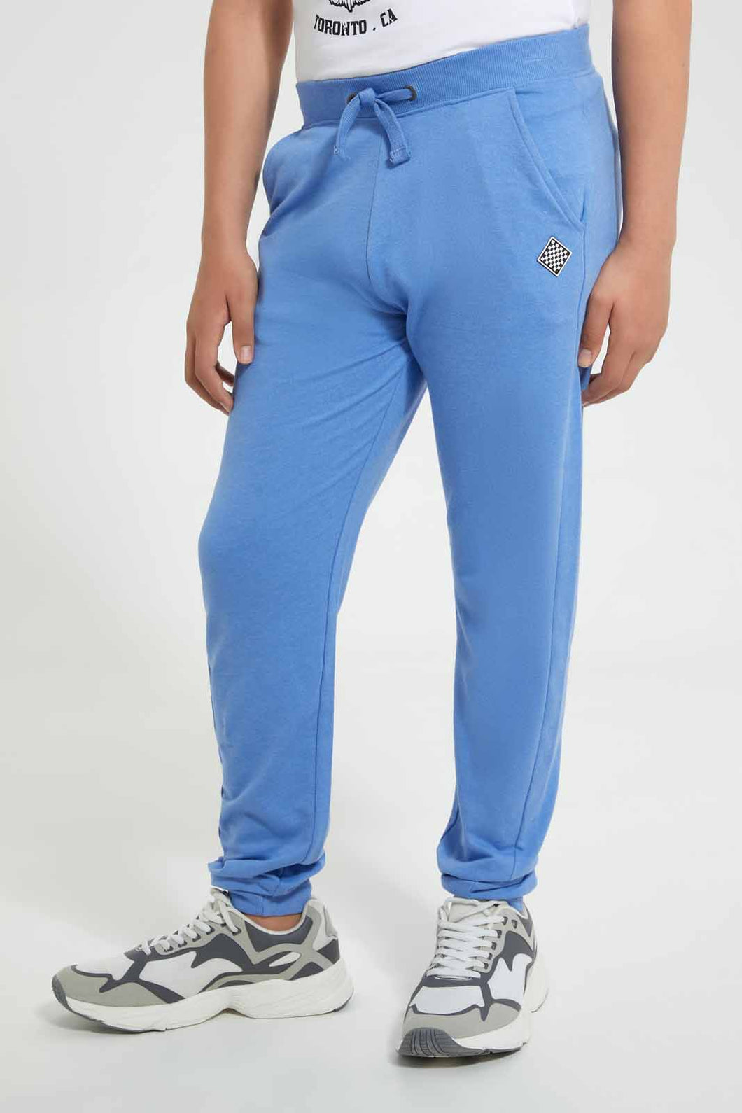 Redtag-Blue-Mel-Table-Active-Pant-Joggers-Senior-Boys-9 to 14 Years