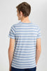 Redtag-Blue-Stripe-Keyshape-T-Shirt-Plain-T-Shirts-Senior-Boys-9 to 14 Years