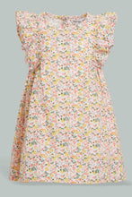 Load image into Gallery viewer, Redtag-Multi-Colour-Floral-Printed-Flutter-Sleeves-Dress-Dresses-Infant-Girls-3 to 24 Months
