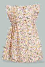 Load image into Gallery viewer, Redtag-Multi-Colour-Floral-Printed-Flutter-Sleeves-Dress-Dresses-Infant-Girls-3 to 24 Months
