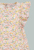Redtag-Multi-Colour-Floral-Printed-Flutter-Sleeves-Dress-Dresses-Infant-Girls-3 to 24 Months