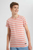 Redtag-Red-Stripe-Keyshape-T-Shirt-Plain-T-Shirts-Senior-Boys-9 to 14 Years