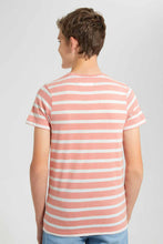 Load image into Gallery viewer, Redtag-Red-Stripe-Keyshape-T-Shirt-Plain-T-Shirts-Senior-Boys-9 to 14 Years
