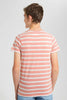 Redtag-Red-Stripe-Keyshape-T-Shirt-Plain-T-Shirts-Senior-Boys-9 to 14 Years