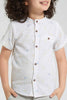 Redtag-White-Printed--Mandarin-Collar-Ss-Shirt-Casual-Shirts-Boys-2 to 8 Years