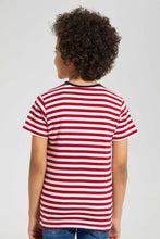 تنزيل الصورة على معرض الصور، Redtag-2-Pk-Red-And-Yellow-Stripe-T-Shirt-Graphic-T-Shirts-Boys-2 to 8 Years
