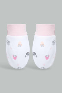 Redtag-Pink-Minnie-Mouse-Mittens-&-Booties-Set-Category:Booties,-Colour:Pink,-Filter:Baby-(0-to-12-Mths),-NBG-Booties,-New-In,-New-In-NBG-APL,-Non-Sale,-S22C,-Section:Kidswear-Baby-0 to 12 Months