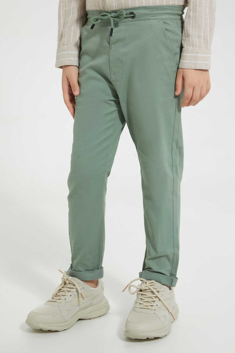 Redtag-Mint-Pullon-Trouser-With-Waistband-Chino-Trousers-Boys-2 to 8 Years