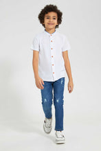 Load image into Gallery viewer, Redtag-White-Dobby-Short-Sleeve:White:2-3-Years-Casual-Shirts-Boys-2 to 8 Years
