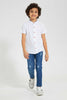 Redtag-White-Dobby-Short-Sleeve:White:2-3-Years-Casual-Shirts-Boys-2 to 8 Years