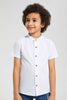 Redtag-White-Dobby-Short-Sleeve:White:2-3-Years-Casual-Shirts-Boys-2 to 8 Years