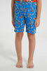 Redtag-Orange-Robot-Print-T-Shirt-And-Short-Pyjama-Set-Pyjama-Sets-Boys-2 to 8 Years