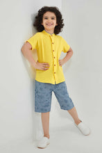 Load image into Gallery viewer, Redtag-Yellow-Dobby-Short-Sleeve:Yellow:2-3-Years-Casual-Shirts-Boys-2 to 8 Years
