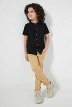 Load image into Gallery viewer, Redtag-Black-Dobby-Short-Sleeve:Black:2-3-Years-Casual-Shirts-Boys-2 to 8 Years
