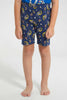 Redtag-Navy-Spaceman-Print-T---Shirt-And-Short-Pyjama-Set-Pyjama-Sets-Boys-2 to 8 Years