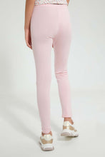 Load image into Gallery viewer, Redtag-Pink-Crisscross-Hem-Legging-Leggings-Senior-Girls-9 to 14 Years
