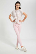 Load image into Gallery viewer, Redtag-Pink-Crisscross-Hem-Legging-Leggings-Senior-Girls-9 to 14 Years
