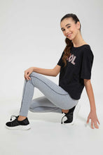 Load image into Gallery viewer, Redtag-Dark-Grey-Legging-With-Studs-Leggings-Senior-Girls-9 to 14 Years
