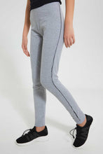 Load image into Gallery viewer, Redtag-Dark-Grey-Legging-With-Studs-Leggings-Senior-Girls-9 to 14 Years
