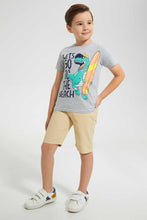 تنزيل الصورة على معرض الصور، Redtag-Grey-T-Shirt-And-Short-With-Sun-Glasses-Sets-Boys-2 to 8 Years
