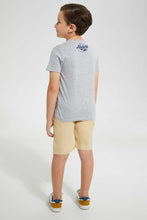 تنزيل الصورة على معرض الصور، Redtag-Grey-T-Shirt-And-Short-With-Sun-Glasses-Sets-Boys-2 to 8 Years
