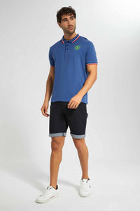 Redtag-Blue-Polo-With-Tipping-Category:Polo-T-Shirts,-Colour:Blue,-Filter:Men's-Clothing,-Men-T-Shirts,-New-In,-New-In-Men-APL,-Non-Sale,-RMD-add,-S22C,-Section:Men,-TBL-Men's-