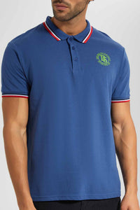 Redtag-Blue-Polo-With-Tipping-Category:Polo-T-Shirts,-Colour:Blue,-Filter:Men's-Clothing,-Men-T-Shirts,-New-In,-New-In-Men-APL,-Non-Sale,-RMD-add,-S22C,-Section:Men,-TBL-Men's-