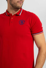 تنزيل الصورة على معرض الصور، Redtag-Red-Polo-With-Tipping-Polo-Shirts-Men&#39;s-
