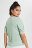 Redtag-Mint-Pleated-Sleeve-Top-With-Gold-Button-Details-On-Shoulder-Blouses-Women's-