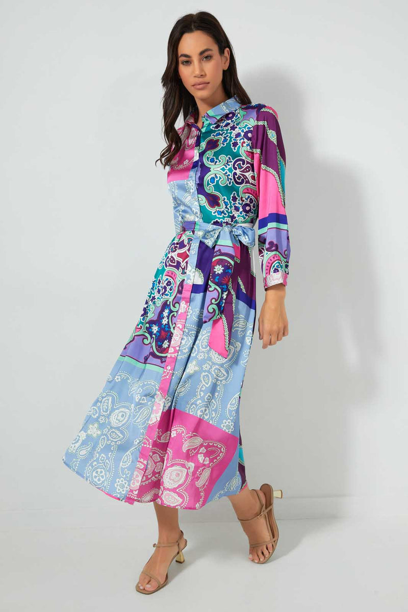 Redtag-Assorted-Printed-Satin-Shirt-Dress:Assorted:Uk8-Dresses-Women's-