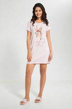 تنزيل الصورة على معرض الصور، Redtag-Pink-Melange-Printed-Nightshirt-Nightshirts-Women&#39;s-
