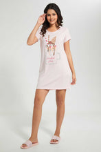 تنزيل الصورة على معرض الصور، Redtag-Pink-Melange-Printed-Nightshirt-Nightshirts-Women&#39;s-
