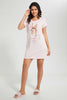 Redtag-Pink-Melange-Printed-Nightshirt-Nightshirts-Women's-