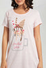 Redtag-Pink-Melange-Printed-Nightshirt-Nightshirts-Women's-