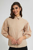 Redtag-Beige-Collared-Shirt-Blouses-Women's-