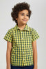 Redtag-Yellow-Check-Ss-Shirt-Casual-Shirts-Boys-2 to 8 Years