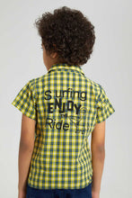 Load image into Gallery viewer, Redtag-Yellow-Check-Ss-Shirt-Casual-Shirts-Boys-2 to 8 Years
