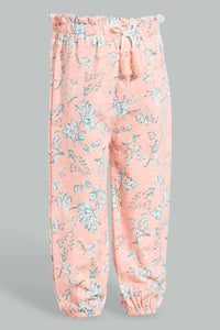Redtag-Coral-Multi-Colour-Printed-Harem-Harem-Pants-Infant-Girls-3 to 24 Months