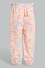 Redtag-Coral-Multi-Colour-Printed-Harem-Harem-Pants-Infant-Girls-3 to 24 Months